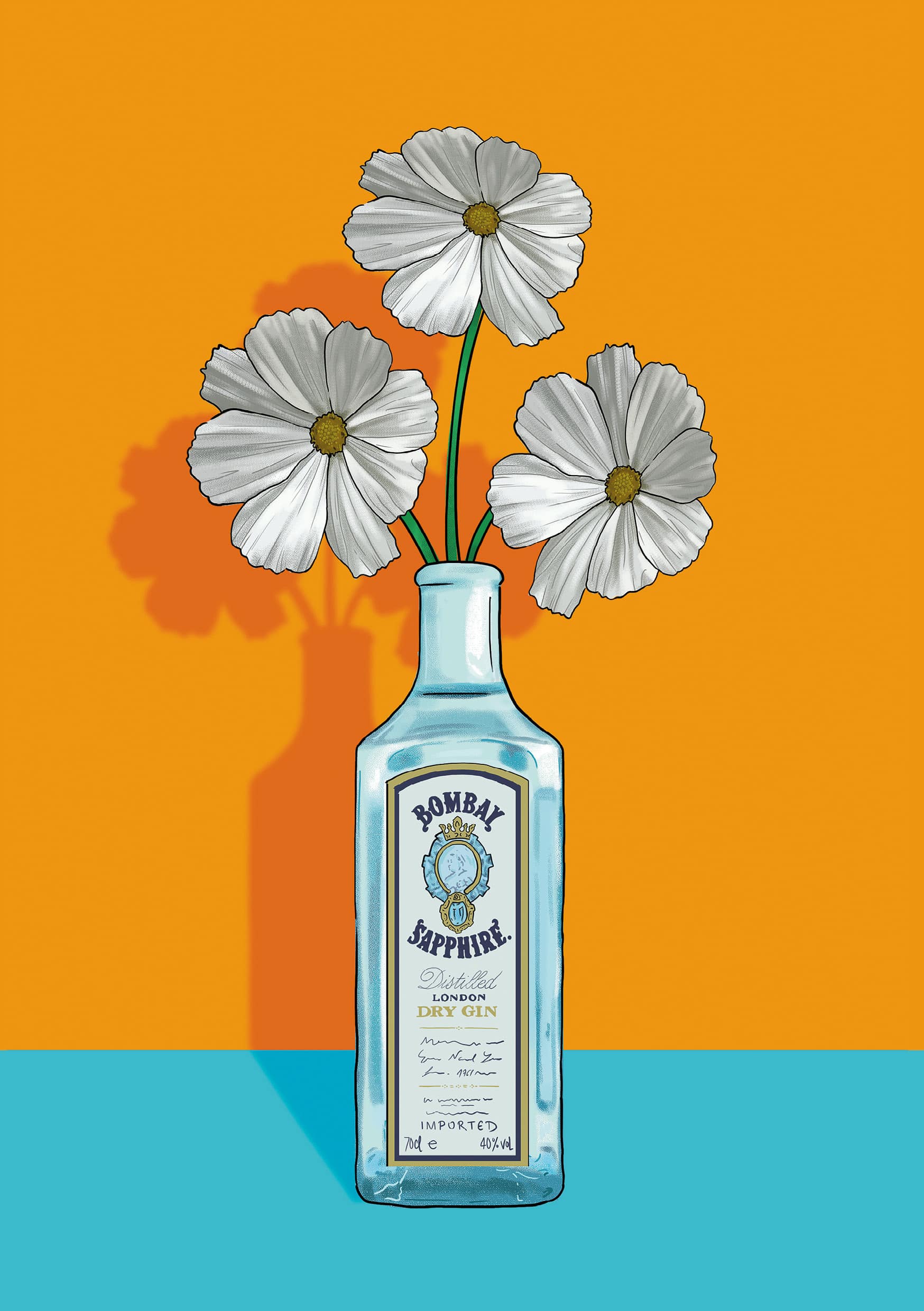 Affiche Bombay Sapphire & Fleurs