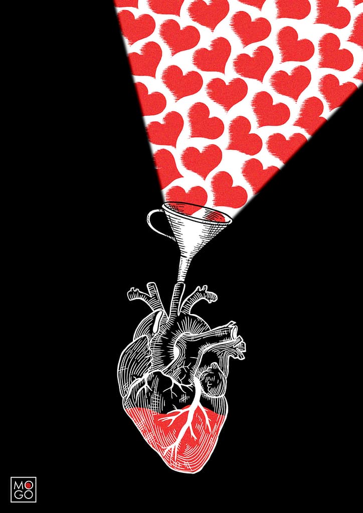 Illustration coeur anatomique gravure