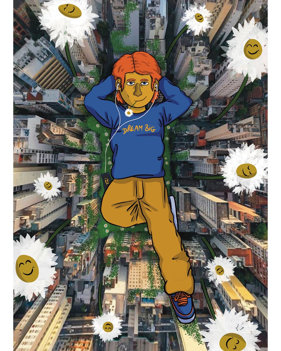 Affiche Daydreaming City illustration urbaine onirique