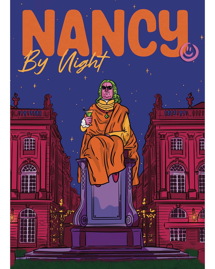 Affiche Nancy By Night illustration Place Stanislas